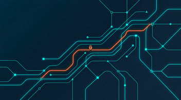 One corrected freight route locked in orange, feeding back into the automated route network around it